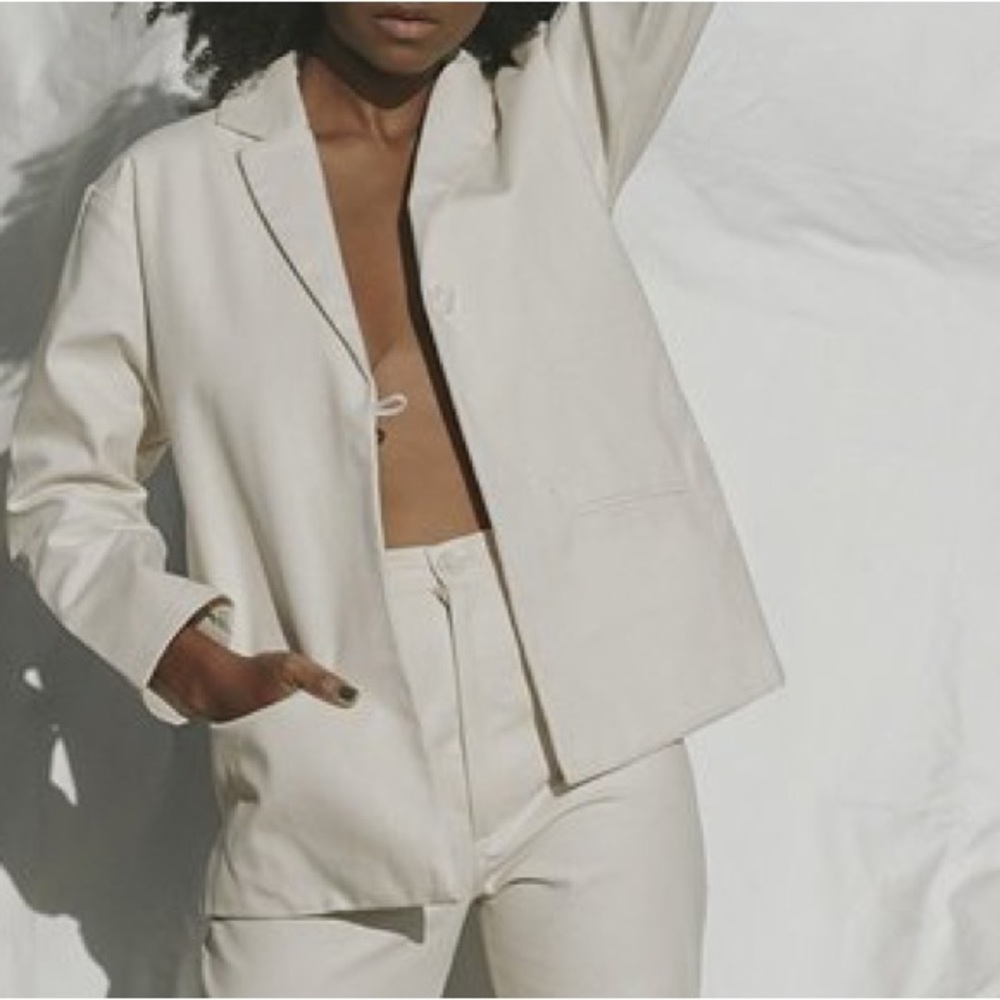 Designer: Harly Jae Nico Jacket / Blazer in Mylk / White, Extra Small